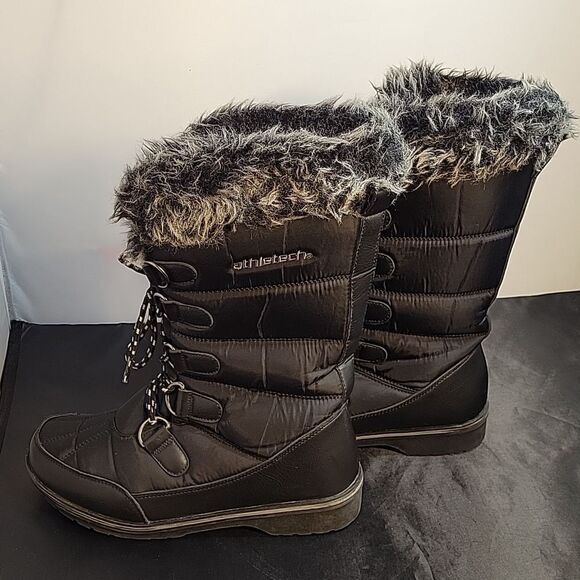 ATHLETECH WOMEN"S MARTY SNOW WATER-RESISTANT LACE UP FAUX FUR COLLAR BOOT - Picture 7 of 14